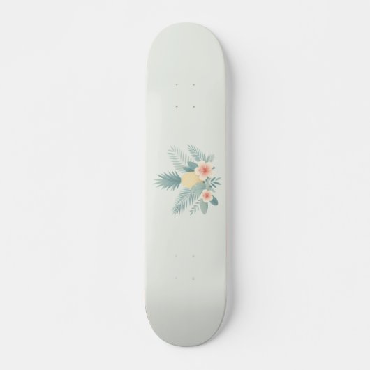 Skateboard Ananas floral & Hawaiian (Devant)