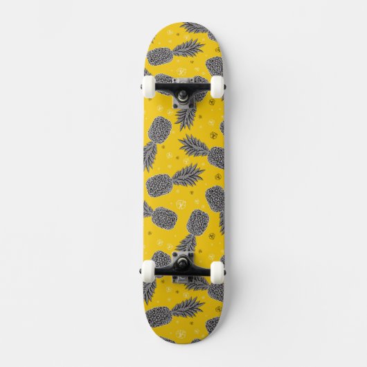 Skateboard Ananas sur l'or (Recto)