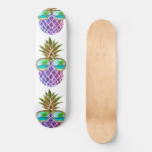 Skateboard Ananas tropical drôle avec lunettes de soleil (Recto)