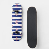 Skateboard Anchors on Stripes Nautical Pattern (Devant)