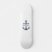 Skateboard Ancre bleue marine Nom personnalisé (Devant)