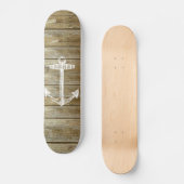 Skateboard Ancre nautique sur le graphique en bois (Recto)