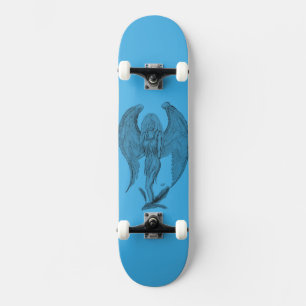 Skateboard Angel - design noir et bleu