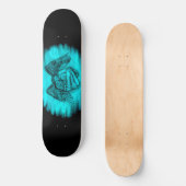 Skateboard Angel Eros en amour, design noir et vert (Recto)