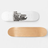 Skateboard Angel, perdu dans la pensée, noir et blanc Design (Horz)