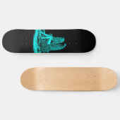 Skateboard Angel, perdu dans la pensée, noir et vert Design (Horz)