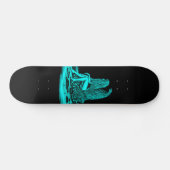 Skateboard Angel, perdu dans la pensée, noir et vert Design (Horz)