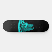 Skateboard Angel, perdu dans la pensée, noir et vert Design (Horz)