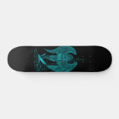 Skateboard Angel perdu en amour, noir et vert Design (Horz)