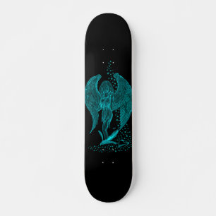 Skateboard Angel perdu en amour, noir et vert Design