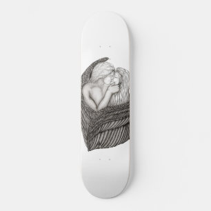 Skateboard Angels Kissing, noir et blanc Design