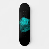 Skateboard Angels Kissing, noir et vert Design (Devant)
