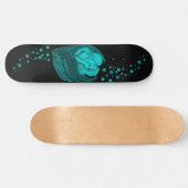 Skateboard Angels Kissing, noir et vert Design (Horz)