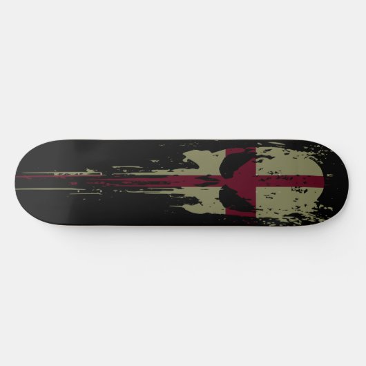 Skateboard Angleterre Crâne Grunge (Horz)