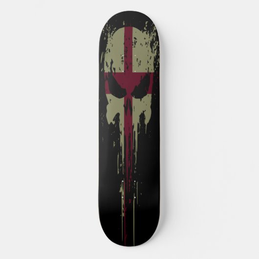 Skateboard Angleterre Crâne Grunge (Recto)