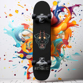 Skateboard Angry Black Panther Cat Personalized Name