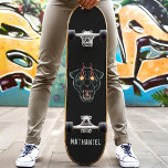 Skateboard Angry Black Panther Cat Personalized Name<br><div class="desc">Angry Black Panther Cat Personalized Name skateboard</div>