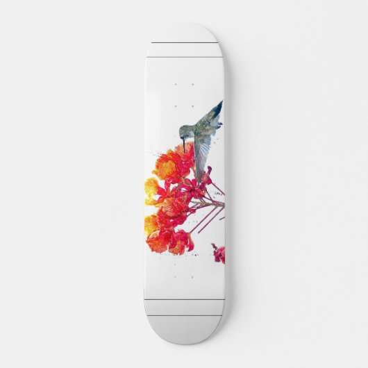 Skateboard Animal de faune d'oiseau de colibri floral (Devant)