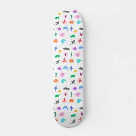 Skateboard Animaux marins à motifs (Devant)