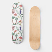 Skateboard Animaux tropicaux sans soudure motif macaw et sing (Recto)