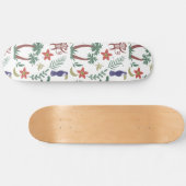 Skateboard Animaux tropicaux sans soudure motif macaw et sing (Horz)