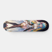 Skateboard Anime à cheveux multicolore fille (Horz)