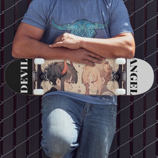 Skateboard Anime Angel Devil Deck, Room Wall Art