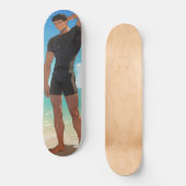 Skateboard Anime Boy sur la plage (Recto)