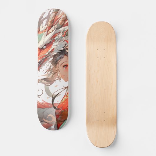 Skateboard Anime Dragon/Girl Skate Deck (Recto)