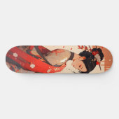 Skateboard Anime Girl Geisha (Horz)