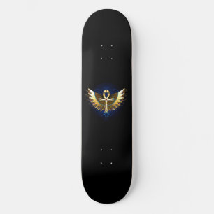 Skateboard Ankh or avec ailes