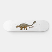Skateboard Ankylosaurus armoured dinosaur illustration (Horz)