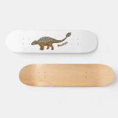 Skateboard Ankylosaurus armoured dinosaur illustration (Horz)