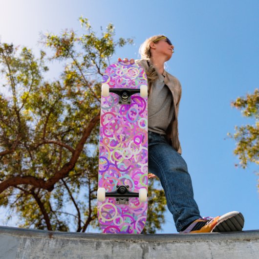Skateboard Anneaux de couleur - Roses et plus (Extérieur 1)