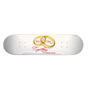 Skateboard Anneaux de mariage de M. et de Mme Together