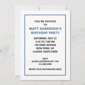 Skateboard Anniversaire Fête Invitations (Dos)