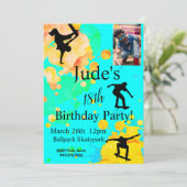 Skateboard Anniversaire Photo Invitation N'importe (Debout devant)