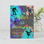 Skateboard Anniversaire Photo Invitation N'importe (Debout devant)