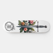 Skateboard *~* AP88 Fleur d'épée médiévale Feu floral (Horz)