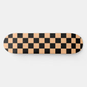 Skateboard Apricot et Noir À damiers Vintage (Horz)