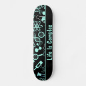 Skateboard aqua bleu moderne biochimie vie complexe (Recto)