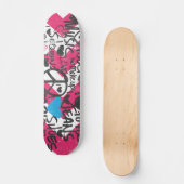 Skateboard Aqua de graffiti (Recto)