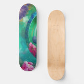 Skateboard Aqua Floral Jardin sous-marin Abstrait (Recto)