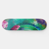 Skateboard Aqua Floral Jardin sous-marin Abstrait (Horz)