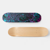 Skateboard Aqua Magenta et Abstrait noir (Horz)