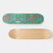 Skateboard Aqua, Orange et Vert Super Art rétro Abstrait (Horz)