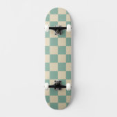 Skateboard Aqua Rétro à carreaux (Recto)