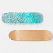 Skateboard Aqua Teal Ocean Glitter #1 (Horz)