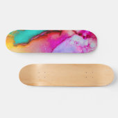 Skateboard Aquarelle Abstraite colorée (Horz)