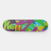 Skateboard Aquarelle abstraite colorée (Horz)